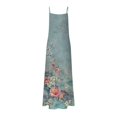 thumbnail image 5 of Ovticza Women's Summer Maxi Dress Casual V-Neck Sleeveless Bohemian Spaghetti Strap Floral Long Maxi Dress Sky Blue M, 5 of 5