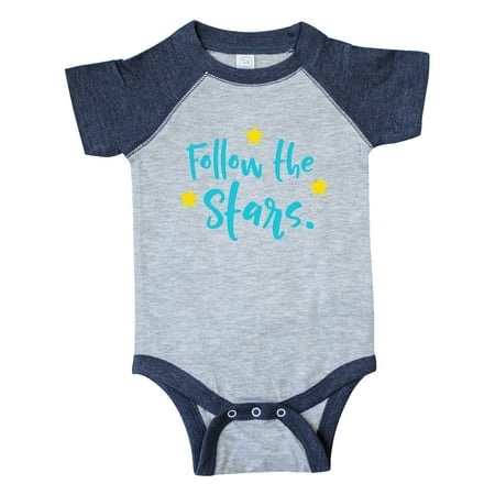 

Inktastic Follow The Stars - Blue Yellow Gift Baby Boy or Baby Girl Bodysuit