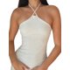 thumbnail image 3 of Lucakuins Vestido ajustado para mujer, sin mangas, con cordones, cuello halter, sin espalda, minivestido sólido para fiesta de club Lucakuins  moda, 3 of 5