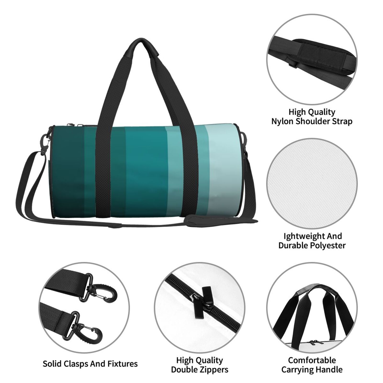 Defioc Teal Color for Travel Duffle Bag,Weekender Bag Carry On Tote Bags Hospital Bag Large Capacity Sport Gym Bag for Men Women Fit for Trave, Gym,Weekend