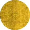 thumbnail image 1 of Ahgly Company Indoor Round Oriental Yellow Traditional Area Rugs, 8' Round, 1 of 4