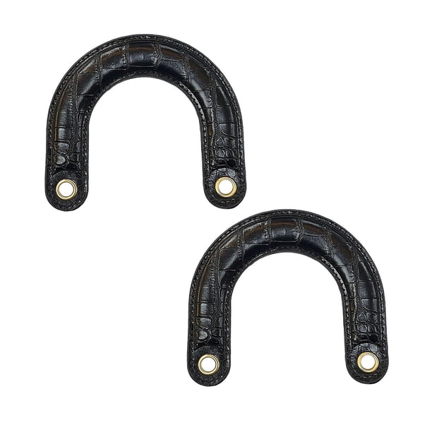 2 piezas de asas para bolsos jinwen en forma de U negro