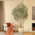 thumbnail image 3 of 8ft Artificial Olive Tree with 18 inch White Planter, Tall Fake Olive Trees for Indoor, Faux Olive Silk Tree, Large Olive Plants for Home Decor and Housewarming Gift, 3 of 8