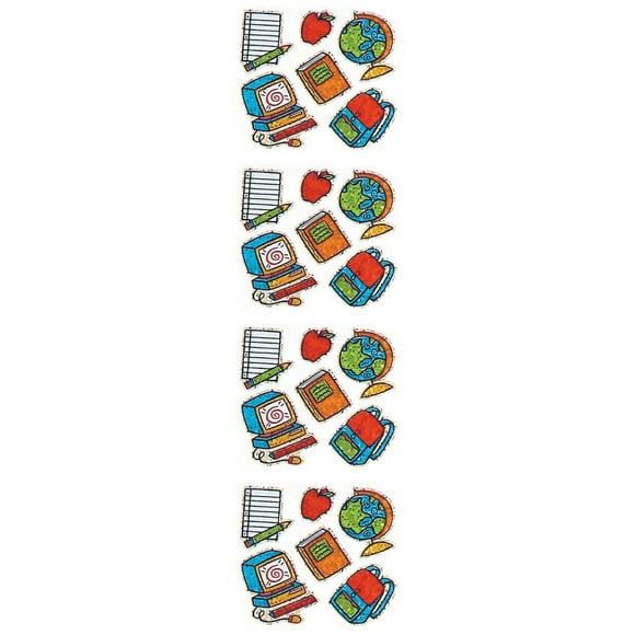 Jillson Roberts Prismatic Stickers, Mini Schools and Computers, 12-Sheet Count (S7228)