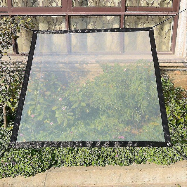 Lona transparente impermeable de polietileno para jardín, lámina de tela con ojales y cordón, resistente
