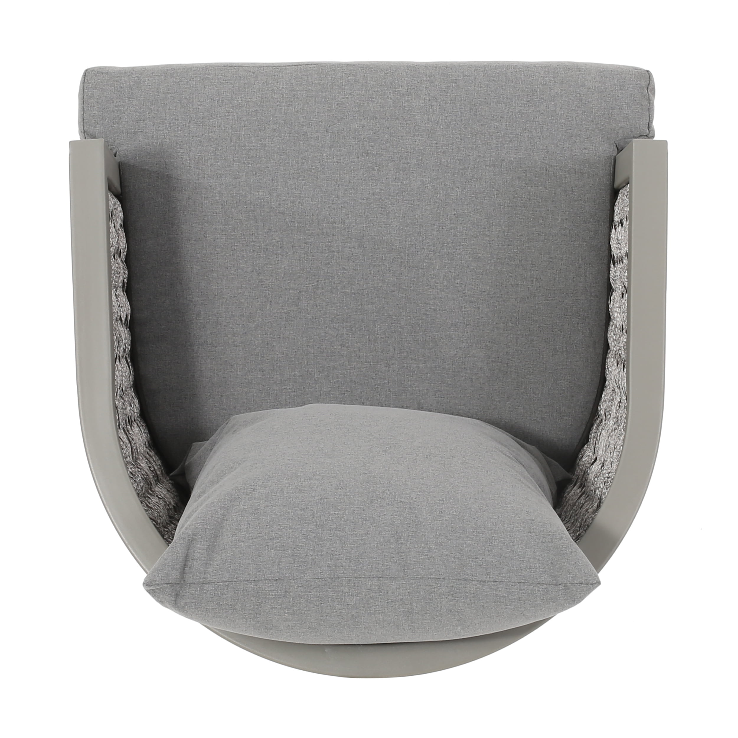 Caris Outdoor Boho Wicker Club Chair with Cushions, Set of 2, Multi Light Gray, Gray
