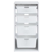 Your Zone Kids Sliding Bin Organizer with 4 Storage Bins, White