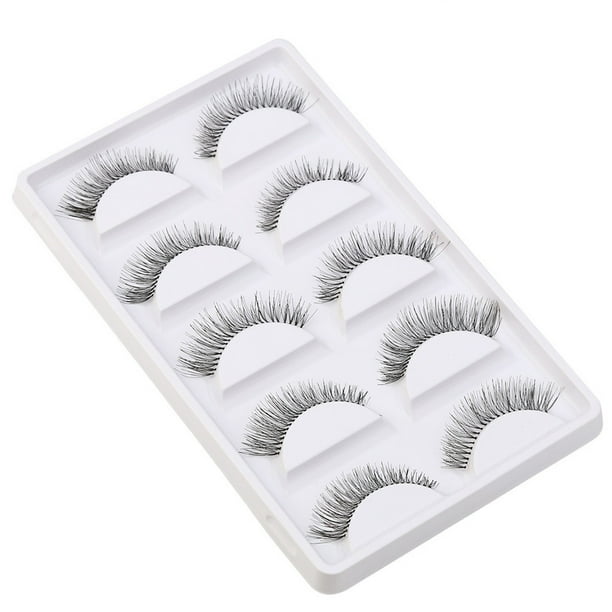 Pestañas naturales, pestañas postizas, pestañas cortas, pestañas postizas de visón tenues, 5 pares de pestañas postizas gruesas y largas para fiesta, pestañas postizas negras, pestañas postizas.