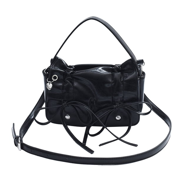 Bolso El Brazo Hombro Fruncido para Mujer Hobo Cuero PU Con Lazo ()
