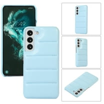 Nalacover Case for Samsung Galaxy S23, Luxury 3D Down Jacket Fashion Classic PU Leather Rugged PC Shockproof Anti-Scratches Cute Candy Color Cover for Samsung Galaxy S23,Skyblue