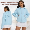 thumbnail image 5 of Xidunhg Women's Hoodies Half Zip Long Sleeve Fleece Lined Crop Pullover Sweatshirts with Pockets Thumb Hole Sky Blue S, 5 of 10