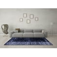 thumbnail image 3 of Ahgly Company Machine Washable Indoor Square Abstract Blue Modern Area Rugs, 8' Square, 3 of 4