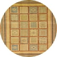 thumbnail image 1 of Ahgly Company Indoor Round Abstract Sedona Brown Abstract Area Rugs, 7' Round, 1 of 6