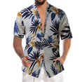 thumbnail image 1 of Camisas Manga Larga Hombre Top de camisa de manga corta con solapa y hebilla de impresión digital 3D de y ocio para hombre (White, XL), 1 of 7