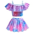 thumbnail image 2 of 2-Piece Mermaid Swimsuit for Girls Ruffle Sleeve Bathing Suit Bikini Beach Pool Swimwear, 2 of 6