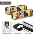 thumbnail image 4 of Xecao Musical Instruments Pattern Leather Pencil Case Zipper Organizer Minimalist School Office Supplies PVC Crossgrain Compact 2x2.2x8.3in Travel Art Accessories, 4 of 7