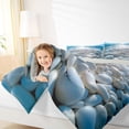 thumbnail image 4 of jejeloiu Calm Pebble Beach 7 Pieces Full Size Bedding Sets For Girls,Blue Stone Ocean Print Full Size Bed in a Bag,Light Blue,Light Gray Reversible, 4 of 7