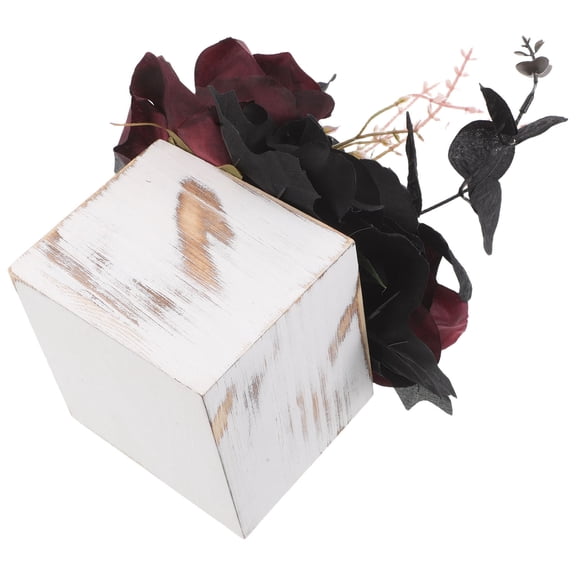YOSADIER Black Faux Flower Centerpiece with Wooden Base for Indoor Table Decoration