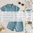 thumbnail image 3 of Emitonse Toddler Kids Baby Boy Summer Clothes Sets,Childrens Comfortable Breathable Set Boys Simple Short Sleeved Two Piece Set Coffee,Size 0-6 Months, 3 of 4