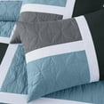 thumbnail image 4 of Chezmoi Collection Bernard 7-Piece Queen Bed in a Bag Comforter Set with Sheets, Lightweight Comforter Gray Light Blue Charcoal Patchwork Quilted Medallion Bedding Set for All Season, 4 of 9