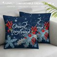 thumbnail image 3 of RUIYC and A Happy New Year Dark Blue Throw Pillow Covers 12x20 Inch Farmhouse Holly Berries Pillowcase Decorations Christmas Snowflake Holiday for Home Couch, 3 of 5