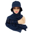 thumbnail image 2 of ruhuadgb Sun Hat Multifunctional Durable Breathable All Match Soft Daily Wear 2 in 1 Chiffon Bucket Hat Scarf Set for, 2 of 8