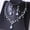 Blue, variant on Rhinestone Water Drop Bridal Jewelry Sets for Women Choker Necklace Earring Set Wedding Bride Jewelry Sets