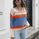thumbnail image 3 of Jersey de punto de manga larga ANGGREK cuello en V para Mujer, 3 of 7