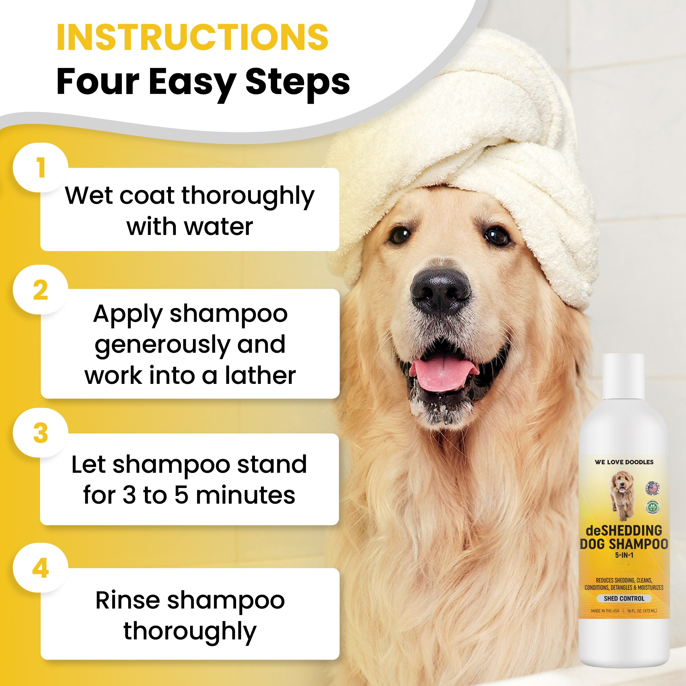 We Love Doodles 5-in-1 Deshedding Dog Shampoo, 16 oz photo 3