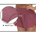 thumbnail image 3 of Women's High Waist Running Shorts Quick-Drying Sports Exercise Shorts with Mesh Lined Zipper Pockets, 3 of 5