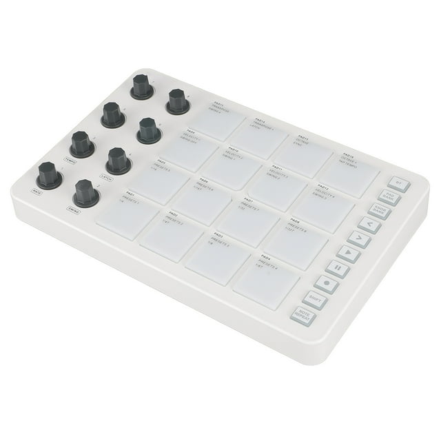 MIDI Controller, USB MIDI Drum Pad Controller Rechargeable Stable SMC PAD 8 Assignable Knobs for IOS for Music Production
