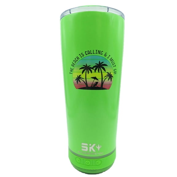 Bluetooth Stainless Steel Smart Tumbler Cup Beach Green Speaker