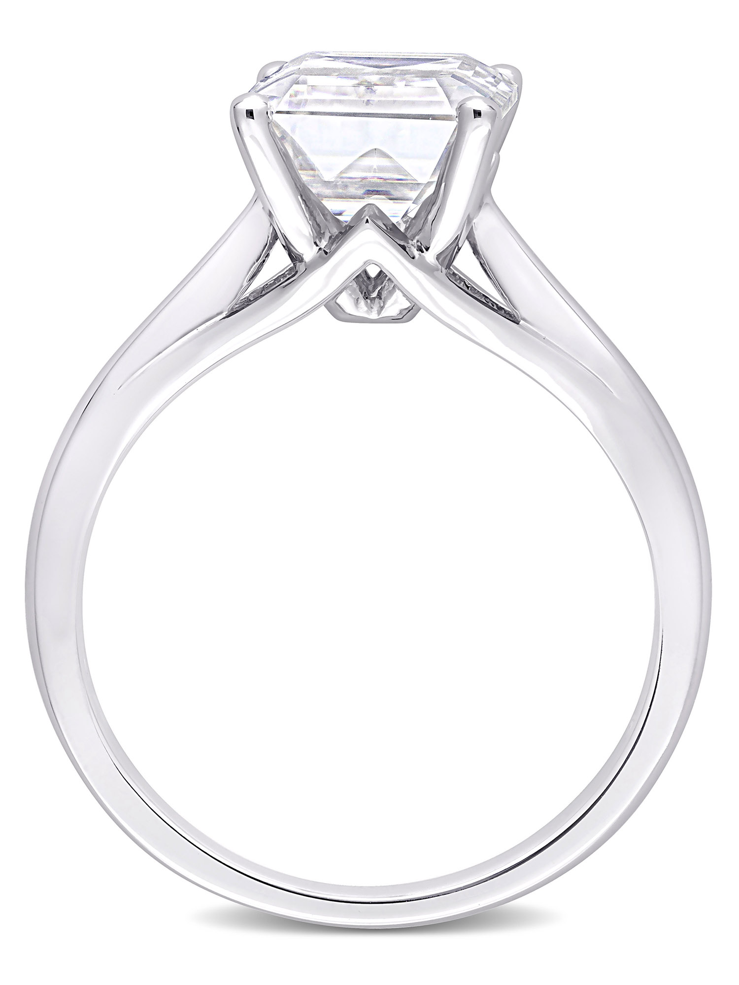 Everly Women's Created Moissanite 10K White Gold Engagement Ring