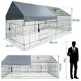 thumbnail image 6 of EastVita Large Metal Chicken Coop,86" L x 40" W Portable Chicken Run with Waterproof Cover Chicken Coop Run,Backyard Farm Poultry Fence Pet Playpen for Rabbit,Duck,Chinchillas grey, 6 of 6