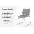 thumbnail image 2 of Ktaxon 4 pcs Stack Chairs Plastic Dining Side Chair Padded Seat Chair with Metal Frame for Home Office Kichen Gray, 2 of 11