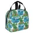 thumbnail image 2 of Fotbe Hawaii Palms Bolsa Térmica con Estampado y Forro de Aluminio Grueso Bolsa de Almuerzo con Bolsillo Frontal para Hombres y Mujeres, Ideal para Trabajo, Escuela, 2 of 8