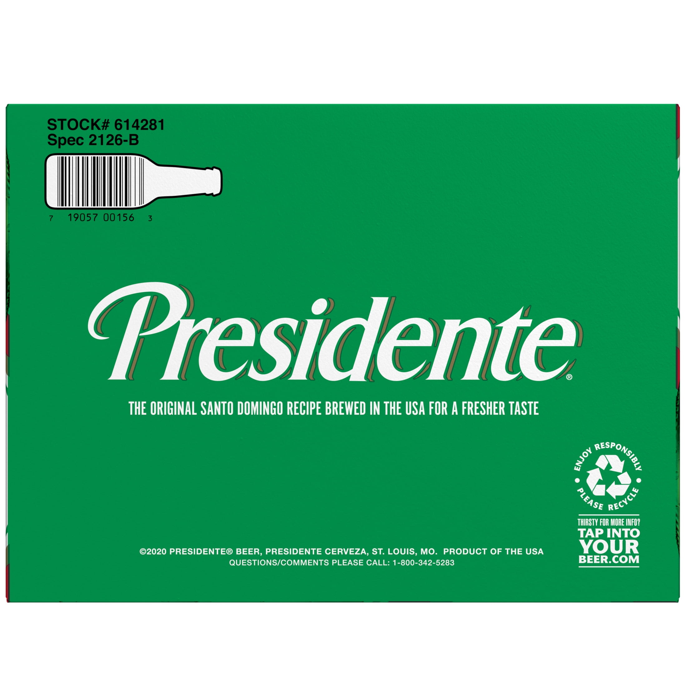 Presidente Pilsener Style Beer, 12 pack 12 fl. oz. Bottles, 5% ABV