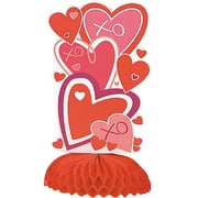 6" Mini Honeycomb Heart Valentine Decorations, 4-Count