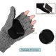 thumbnail image 3 of Winter Knitted Fingerless Gloves Convertible Mittens Flap Cover For Men Women, 3 of 3