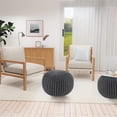 thumbnail image 3 of ZXNYH Pouf Ottoman - Hand Knitted Ottoman Foot Rest, Large Round Pouf, Poufs for Living Room, Bean Bag Ottoman, Floor Pouf, Macrame Chair - 20 Diameter x 14 Height - Mystic Pure Natural, 3 of 4