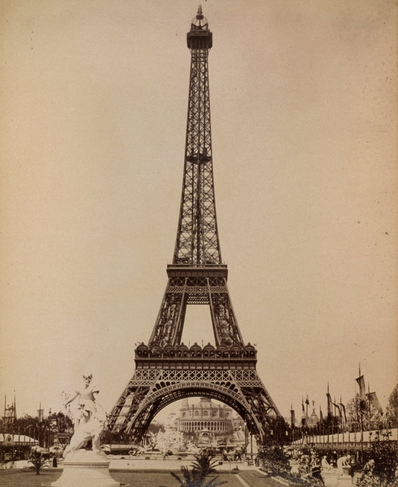 1889 Exposition Universelle in Paris Looking through Eiffel Tower-11x14  Photo 