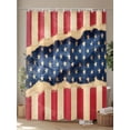 thumbnail image 4 of Distressed Patriotic American Flag Shower Curtain, 4th of July Bathroom Decor Curtains Set with Hooks, Stars And Stripes Waterproof Fabric Home Accessories， Stall 48 X 72 Inch, 4 of 6