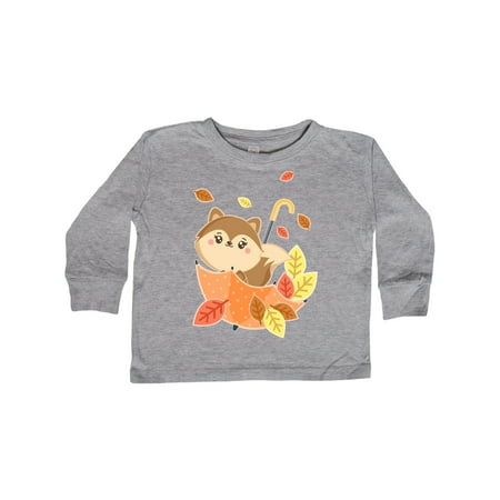 

Inktastic Cute Squirrel Playing in Umbrella with Autumn Leaves Gift Toddler Boy or Toddler Girl Long Sleeve T-Shirt