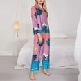 thumbnail image 4 of Bingfone Womens Pajama Sets Beach With Palm Trees Print,Long Sleeve Loungewear Pajamas Set-X-Large, 4 of 9