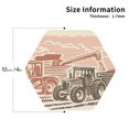 thumbnail image 2 of Vsdgher Combine harvester working with tractor Print Leather Coasters for Drinks, Durable Drink Coasters 4 Set for Tabletop Protection, Luxurious Home Décor and Housewarming Gift-Hexagon, 2 of 6