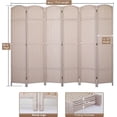 thumbnail image 5 of Dkelincs 6 Panel Room Dividers 5.6 FT Tall Portable Privacy Screen Folding Wood Partition Wall Divider for Room Separation, Beige, 5 of 7