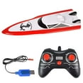 thumbnail image 1 of Bateau RC Simulé Télécommandé 2,4 GHz Bateau de Course Haute Vitesse Jouet de Piscine pour Enfants, 1 of 10