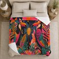 thumbnail image 5 of Cosmic Toucan Celestial, Mystical Bird Art Scene, Warm Flannel Blanket for Beach House and Living Room with Detailed Artwork, Bird Lovers Housewarming Gift, Artistic Home Decor, 5 of 9