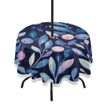 

Round Tablecloth 60*60 Inches Round Tablecloth Outdoor Style Tablecloth With Umbrella Holes Tablecloth Outdoor Suitable For Kitchens and Dining Rooms Cartoon Cute Blueberry