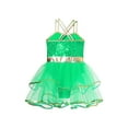 thumbnail image 6 of TiaoBug Girls Christmas Ballet Dance Dress Kids Sequins Straps Ballerina Leotard Dancewear Green 10, 6 of 7